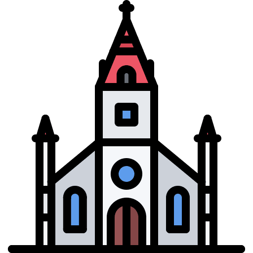Church architecture and city building church icon Church architecture and city building church icon