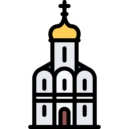 Church architecture and city religion building icon Church architecture and city religion building icon