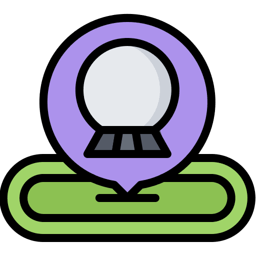 Fortune teller magic crystal ball maps and location icon Fortune teller magic crystal ball maps and location icon