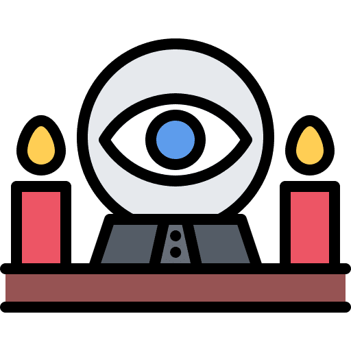 Crystal ball fortune telling candle eye icon Crystal ball fortune telling candle eye icon