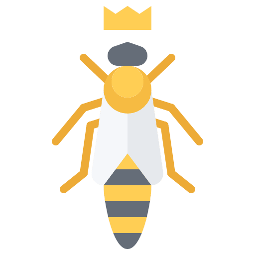 Bee queen crown beekeeping icon