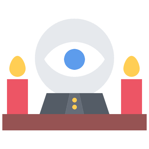 Crystal ball candle eye fortune teller icon Crystal ball candle eye fortune teller icon