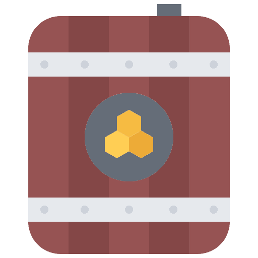 Barrel honey beekeeping apiary icon Barrel honey beekeeping apiary icon