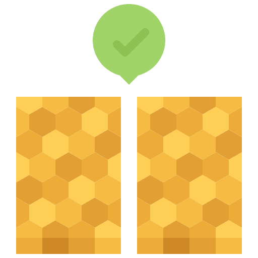 Honey farming and gardening honeycomb check icon Honey farming and gardening honeycomb check icon