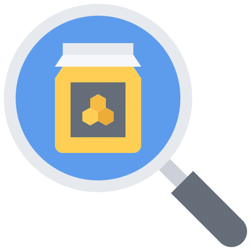 Honey honey magnifying glass apiary icon Honey honey magnifying glass apiary icon