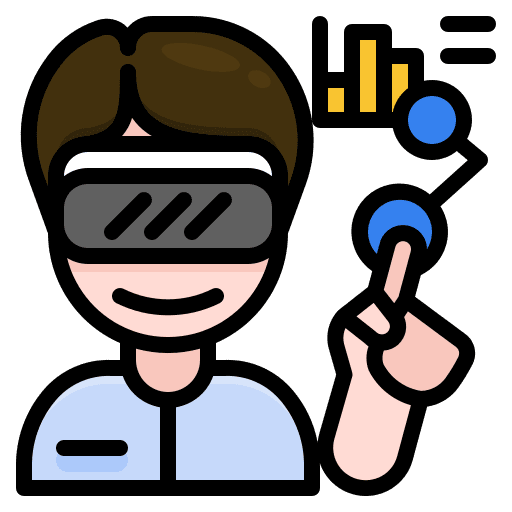 Data analytics vr augmented reality glasses icon