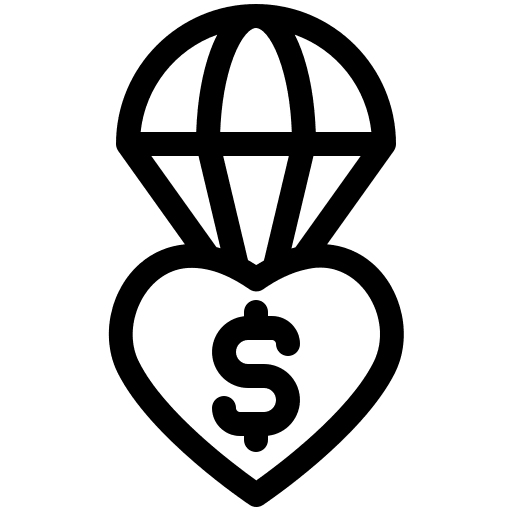 Donation charity delivery distance icon