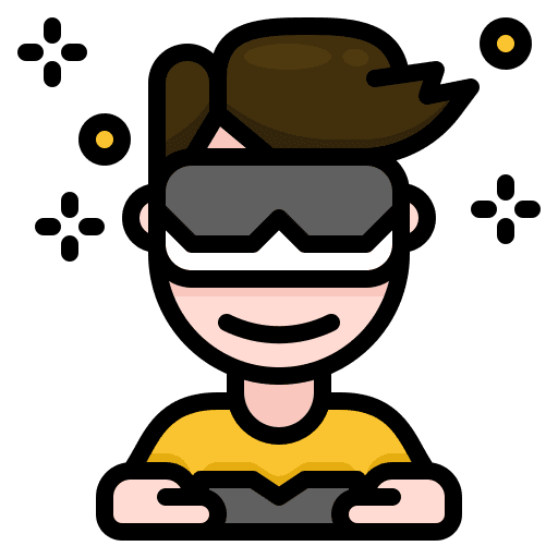 Gamer augmented reality technology vr icon Gamer augmented reality technology vr icon