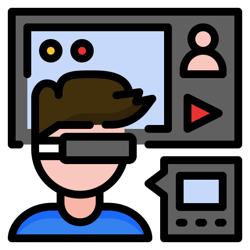 Simulation augmented reality electronics glasses icon Simulation augmented reality electronics glasses icon