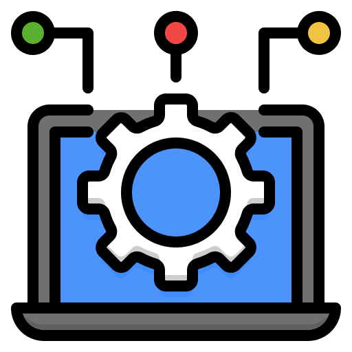 Platform computer gear platform icon Platform computer gear platform icon