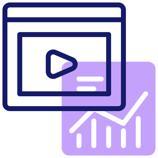 Video advertising video advertising content analytic icon Video advertising video advertising content analytic icon