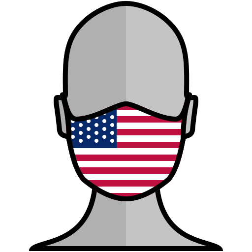 Face mask north america united states flag icon Face mask north america united states flag icon