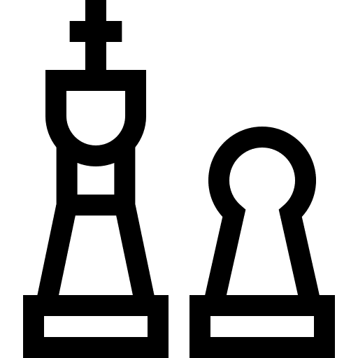 Chess player versus player chess opponent icon