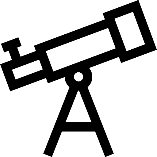 Telescope observation astronomy hobbies and free time icon