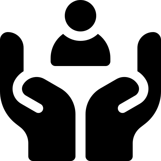 Human resources job user take care icon
