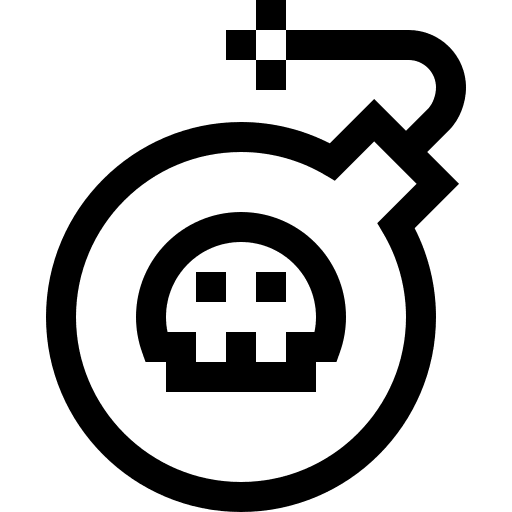 Bomb virus attack threat icon