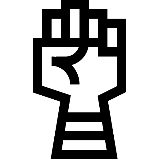 Fist raise hand hand hands and gestures icon