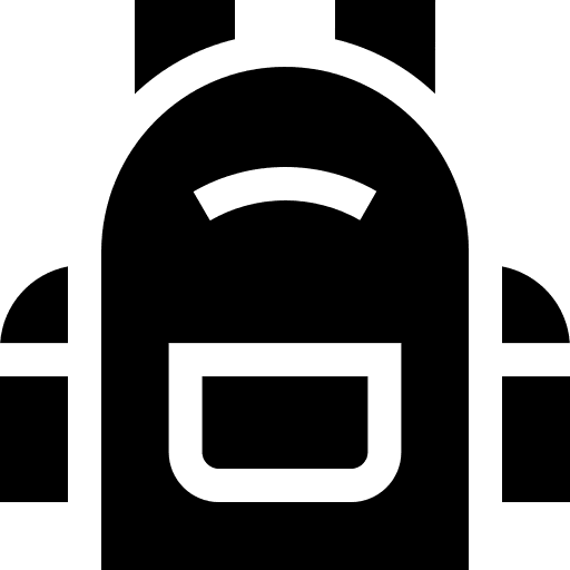 Backpack education learning school bag icon