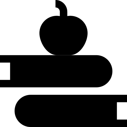 Books knowledge fruit school icon