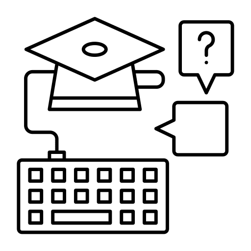 Graduate keyboard education online education icon