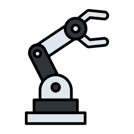 Robot arm factory industrial electronics icon