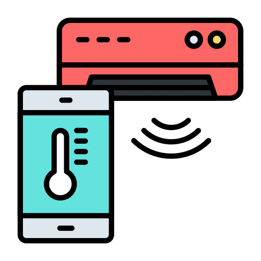 Air conditioner electronics smartphone internet icon Air conditioner electronics smartphone internet icon