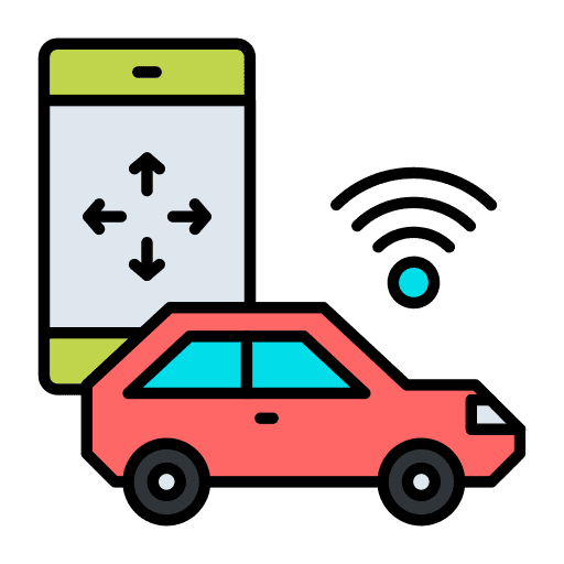 Smart car internet of things wifi device icon Smart car internet of things wifi device icon