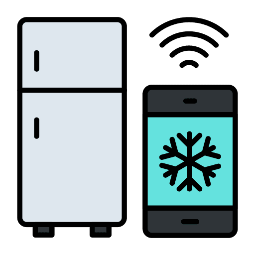 Smart fridge smart home wifi cooler icon