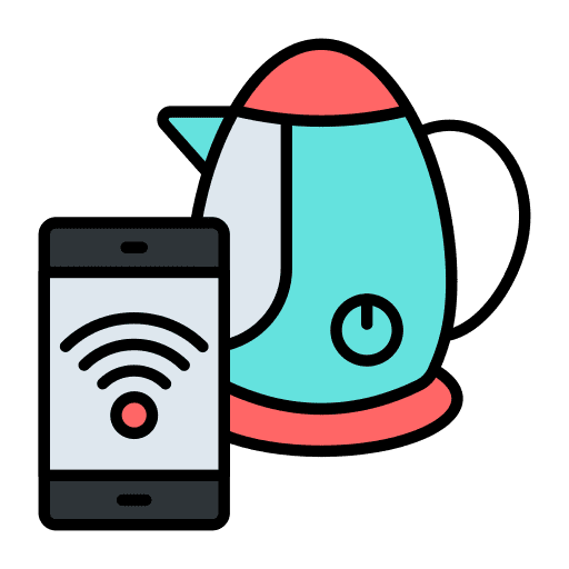 Kettle internet of things kitchenware control icon Kettle internet of things kitchenware control icon