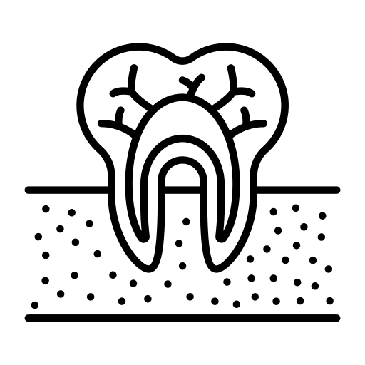Roots medical dental tooth icon