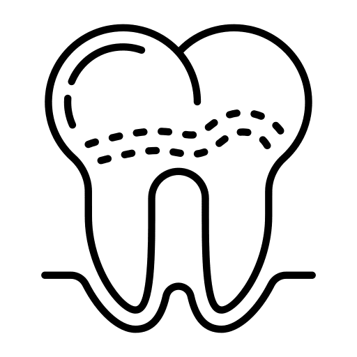 Unhealthy dentist dentistry marking icon