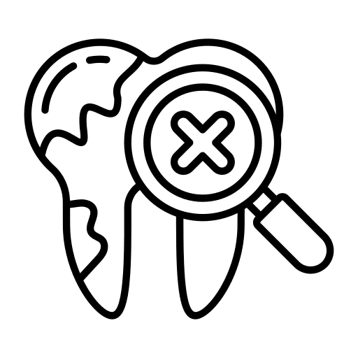 Unhealthy unhealthy dentistry cross mark icon