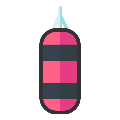 Punching bag sports and competition boxing bag exercise icon Punching bag sports and competition boxing bag exercise icon