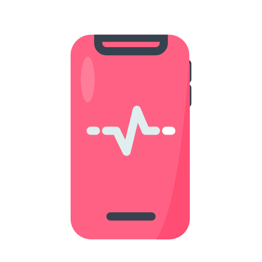 Smartphone fit smartphone heart beat icon