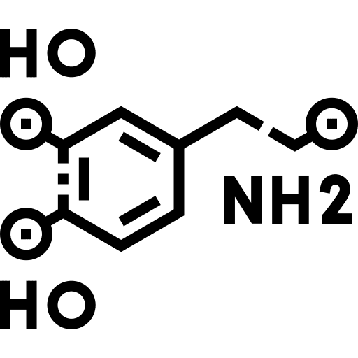 Dopamine neurotransmitter dopamine healthcare and medical icon