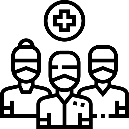 Medical team hospital group members icon