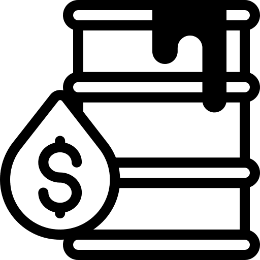 Crude oil price barrel petrol icon