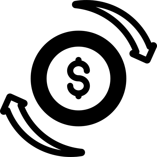 Exchange coin currency dollar icon