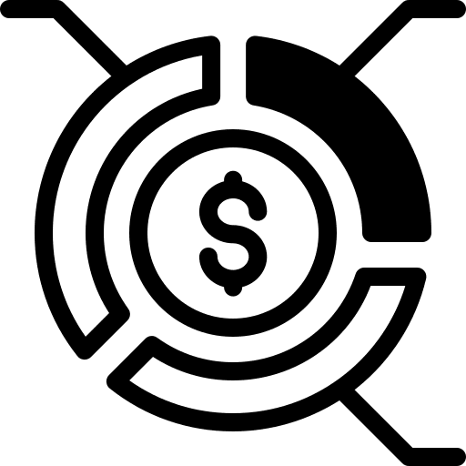 Analytics analysis dollar diagram icon