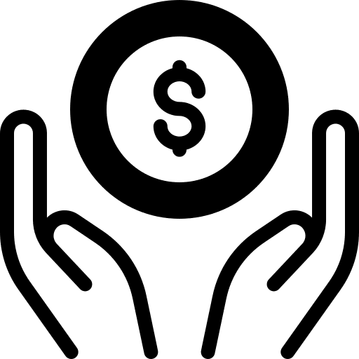Economy savings cash hand icon