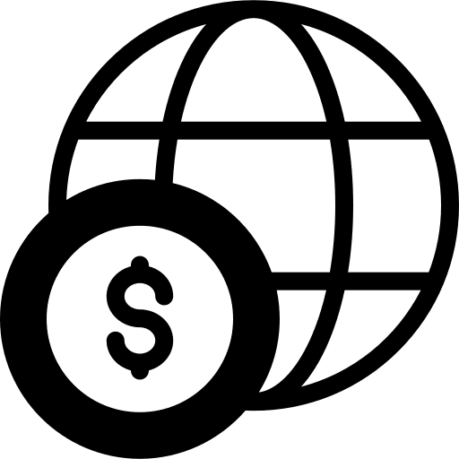 Global business and finance online banking earth grid icon