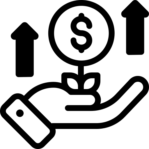 Growth currency dollar investment icon