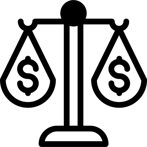 Balance business and finance dollar symbol law icon