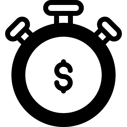 Time is money symbol stopwatch time is money icon