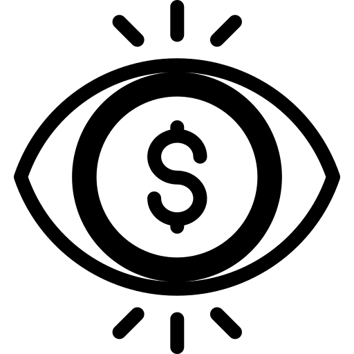 Vision business and finance money vision icon