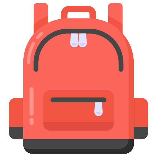 Backpack high school holidays travel icon
