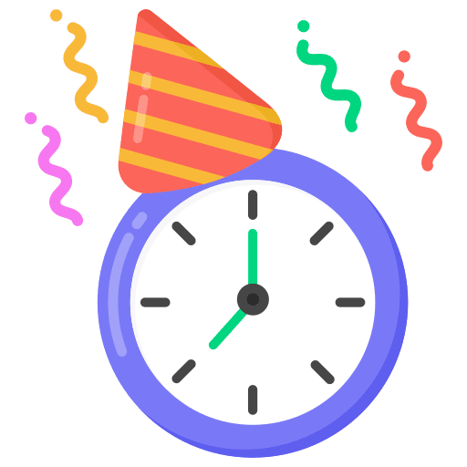 Happy hour cocktail time and date time icon