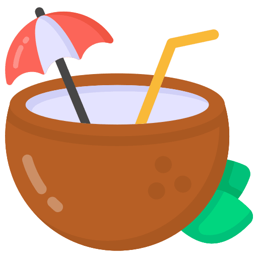 Coconut drink celebration straw food and restaurant icon