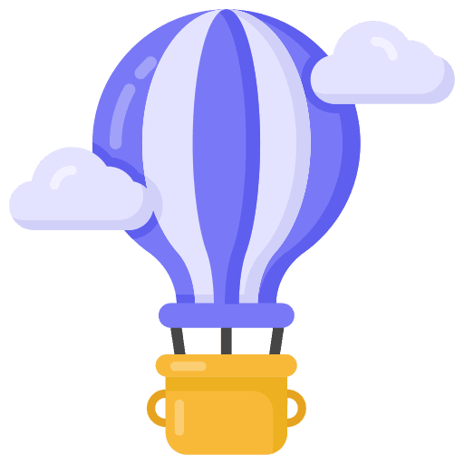 Hot air balloon holidays transportation balloon icon