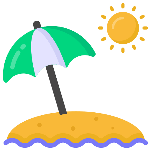 Beach bed beach chair beach icon